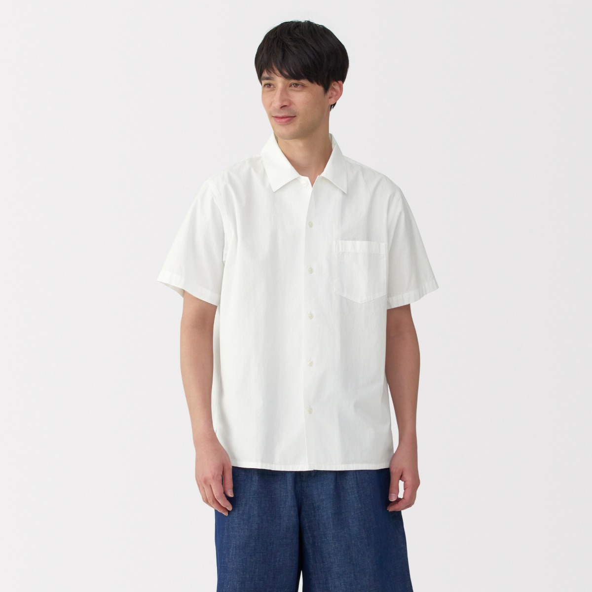 Áo Sơ Mi Tay Ngắn Vải Cool Touch MUJI