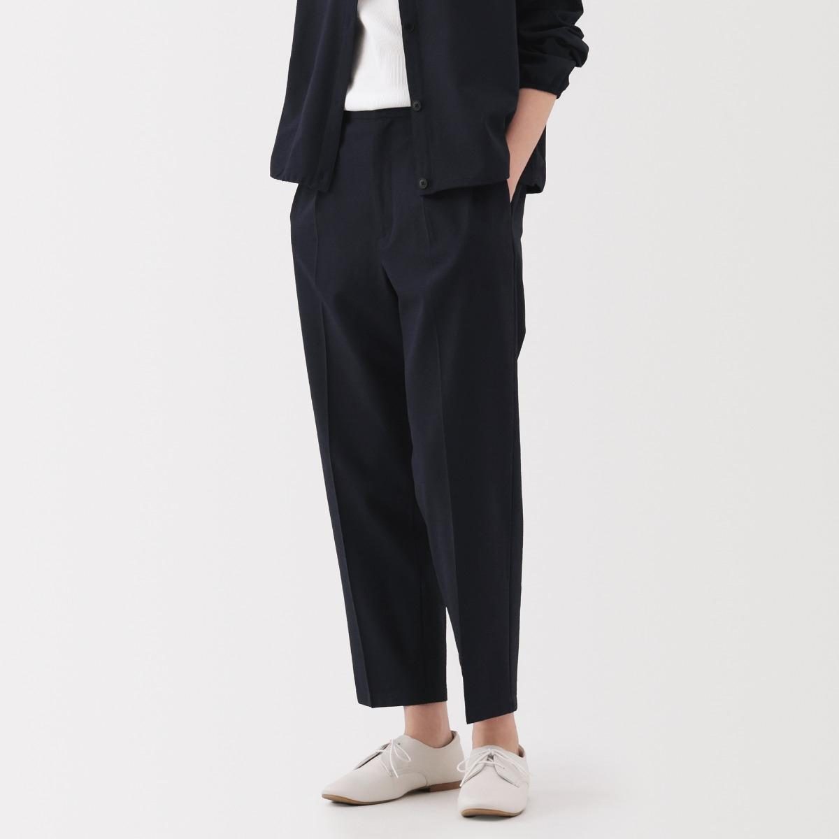 MUJI Quần Vải Seersucker Thoáng Khí