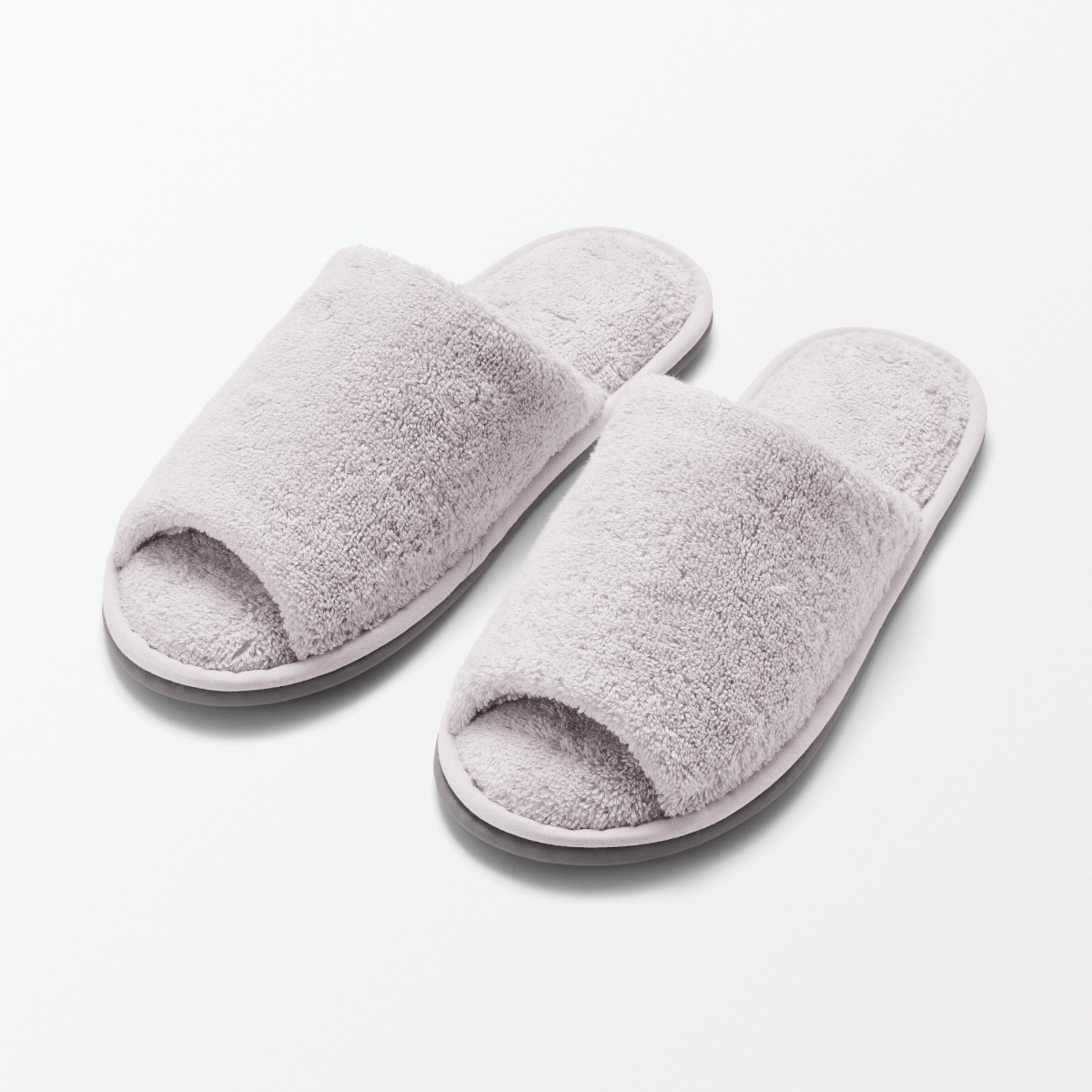 MUJI Cotton Pile Slippers Open Toe