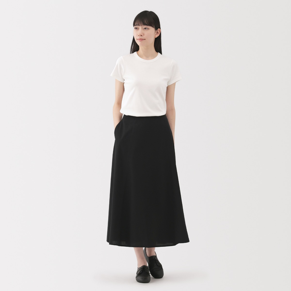 MUJI Chân Váy Xòe Vải Cool Touch