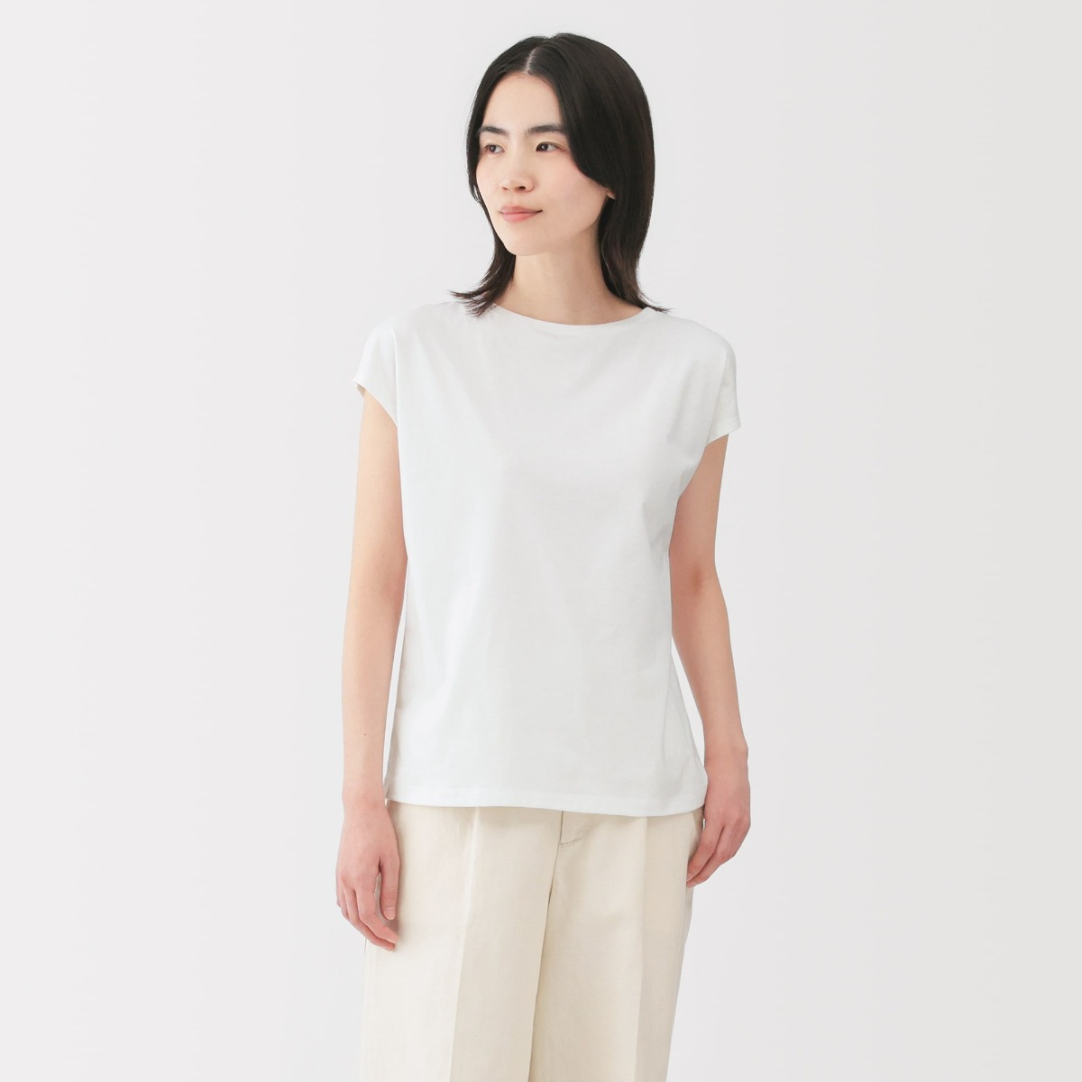 新規購入 W's Jersey French Sleeve T-shirt MUJI トップス