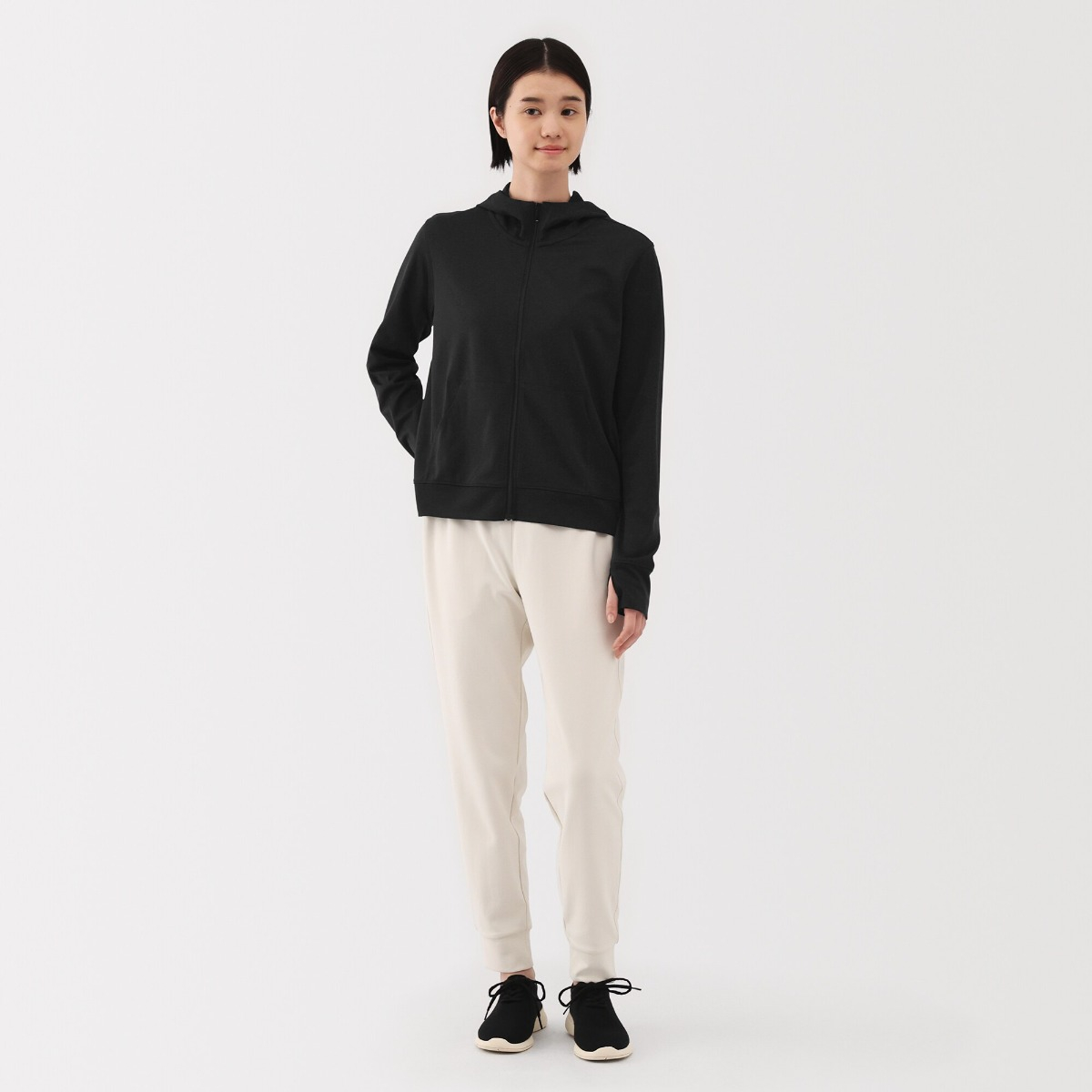 MUJI Áo Khoác Có Mũ Chống Tia Uv Khô Nhanh Có Khóa Kéo