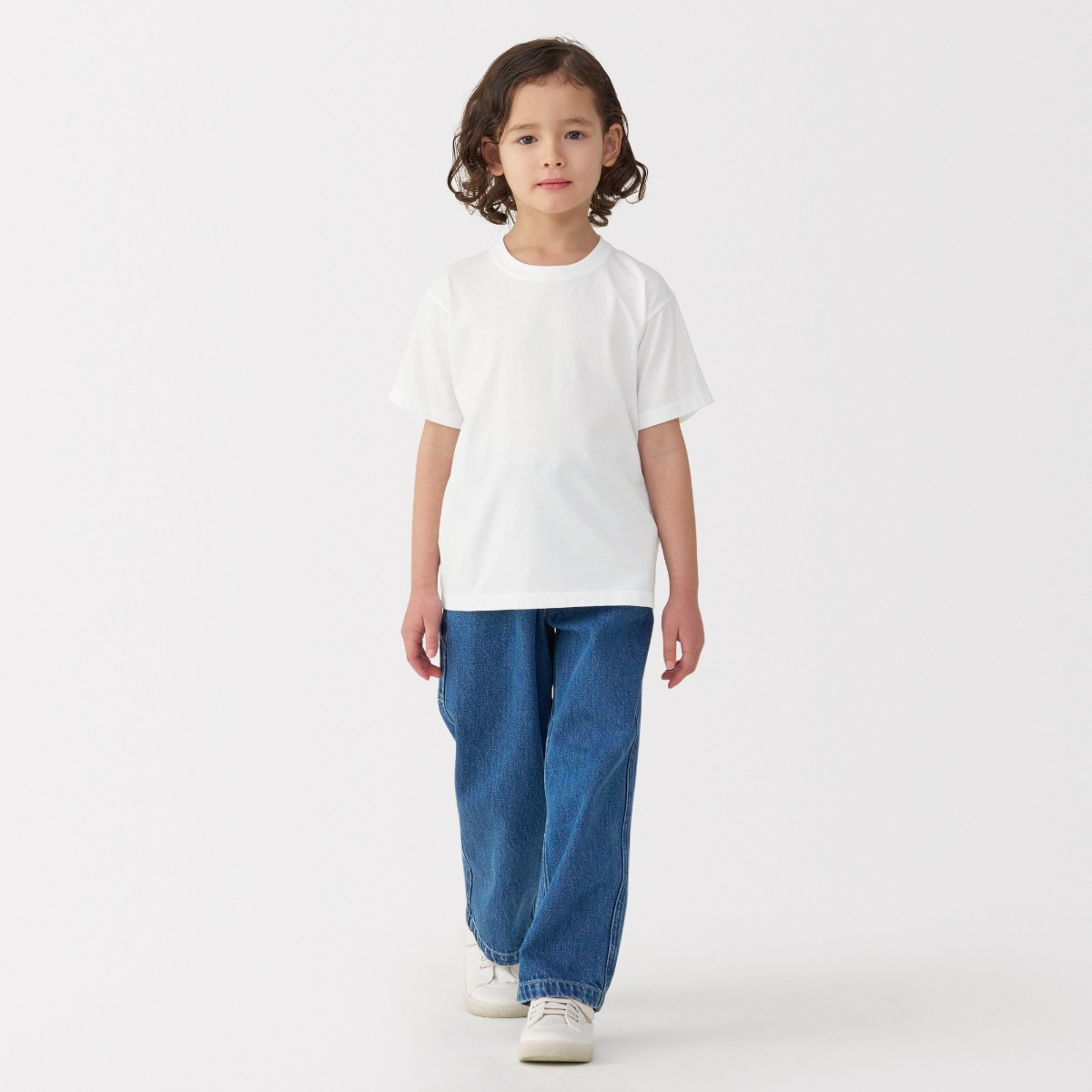 Áo Thun Cổ Tròn Ngắn Tay (Trơn) - Trẻ Em MUJI