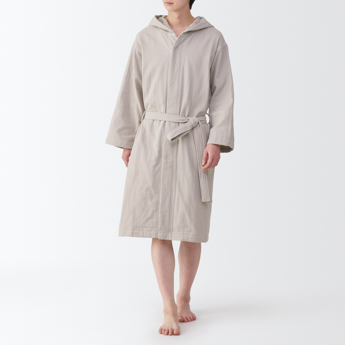 MUJI Áo Choàng Tắm Dệt Kiểu Pile Vải Xô