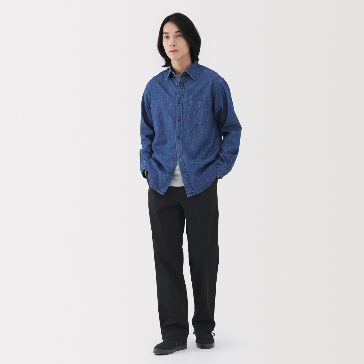 MUJI Quần Chino Nam Ống Rộng