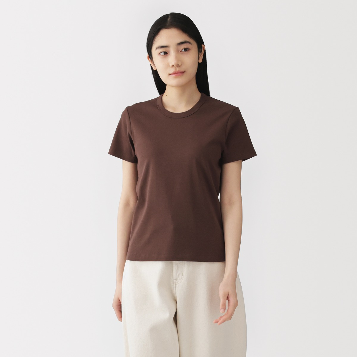 MUJI Áo Thun Cổ Tròn Tay Ngắn Chống Thấm Mồ Hôi Vải Cool Touch