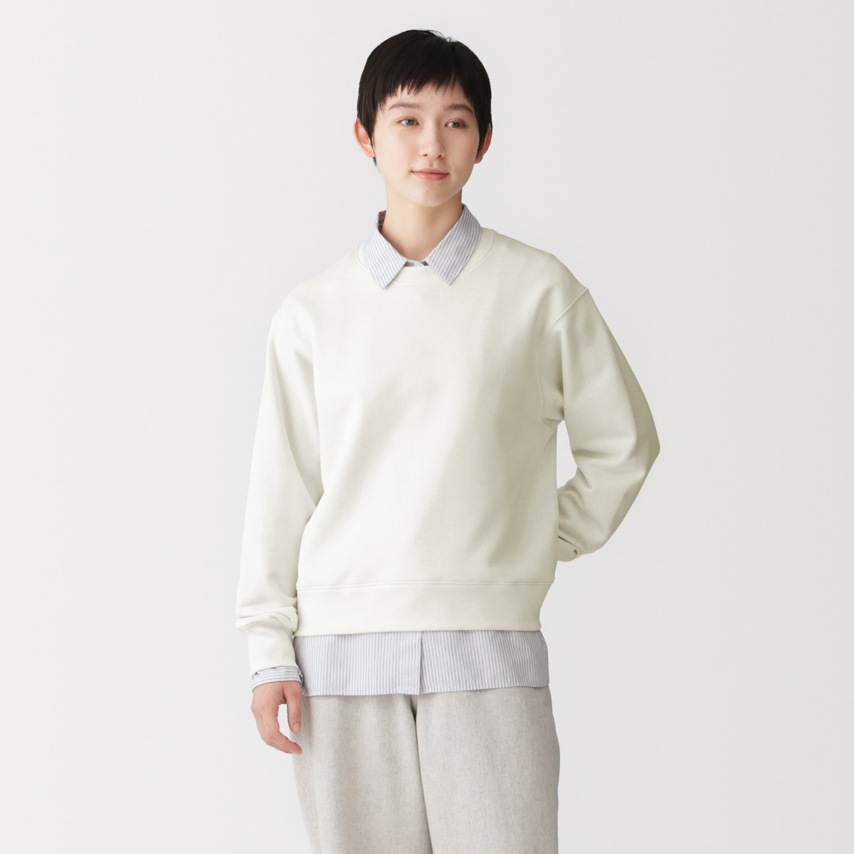 MUJI Áo Sweatshirt Nữ Vải French Terry