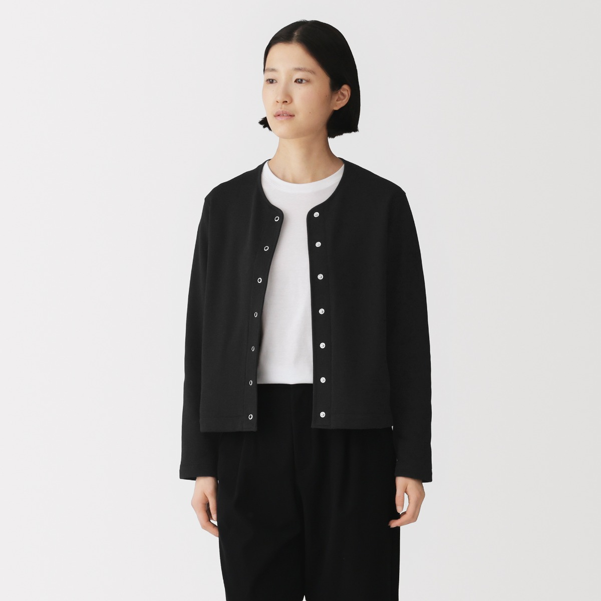 MUJI Áo Cardigan Nữ Vải French Terry