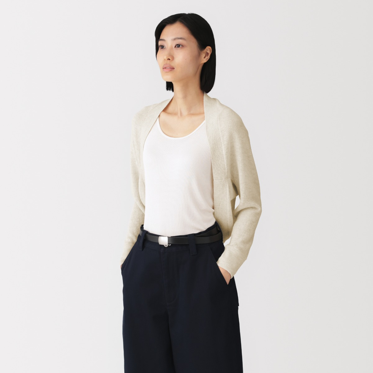MUJI Áo Bolero Nữ Sợi Lama