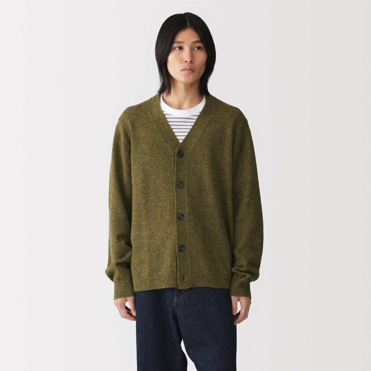 MUJI Áo Cardigan Nam Cổ Chữ V