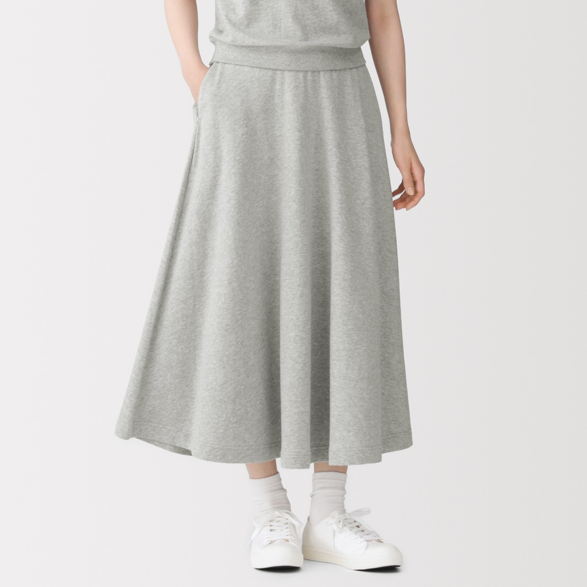 MUJI Chân Váy Nữ Vải Nỉ Mỏng Dáng Xòe
