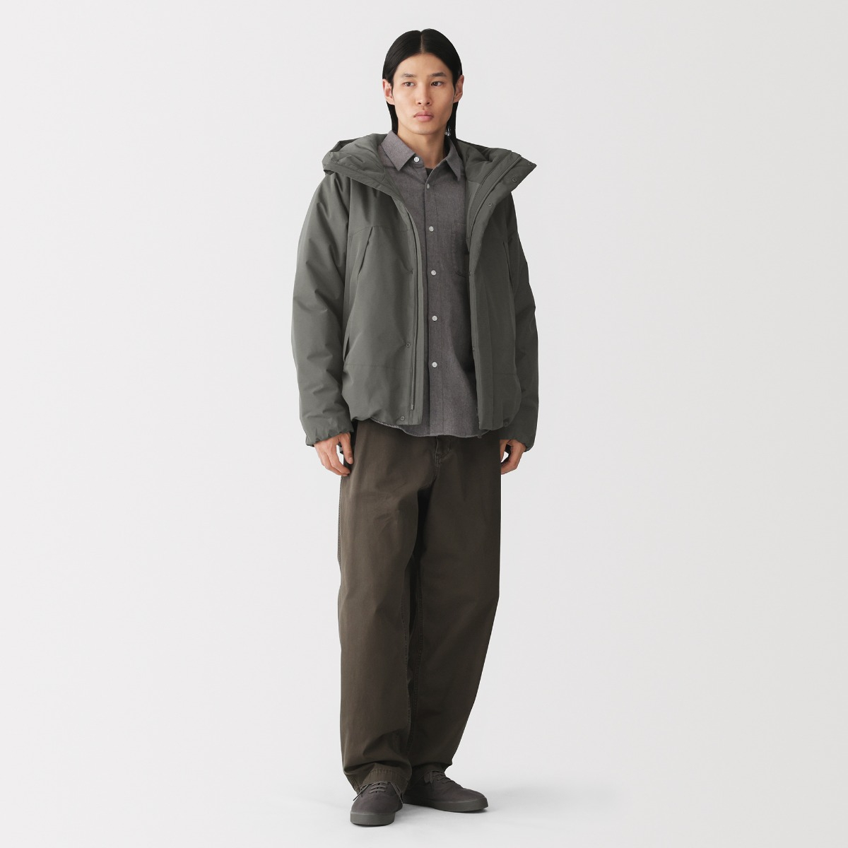MUJI Áo Khoác Nam Chần Bông Cản Gió