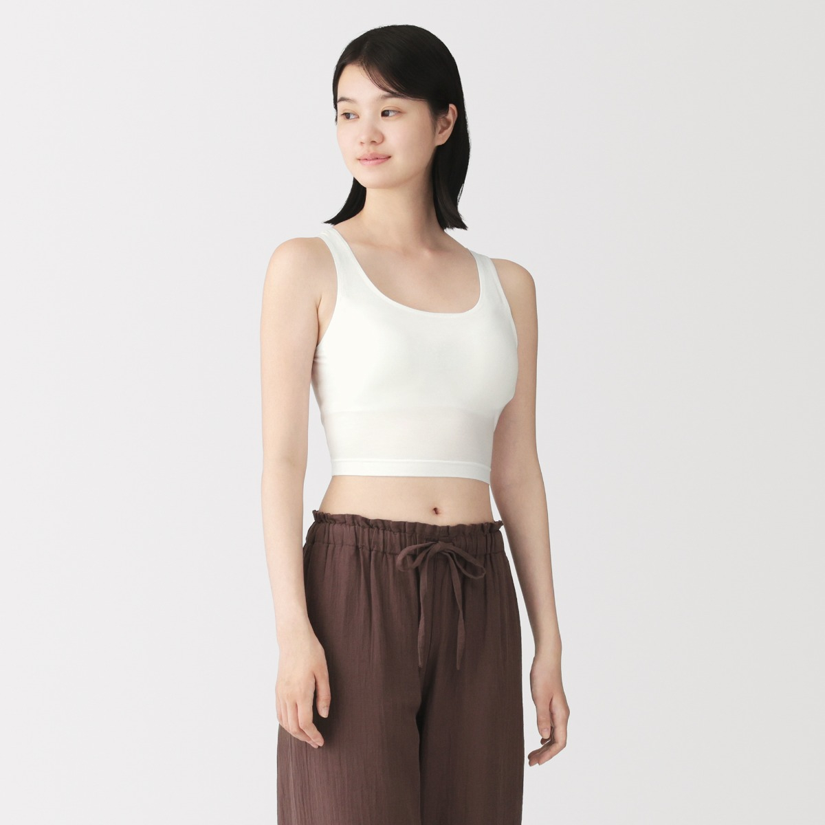 MUJI Áo Ba Lỗ Vải Lyocell Dáng Ngắn