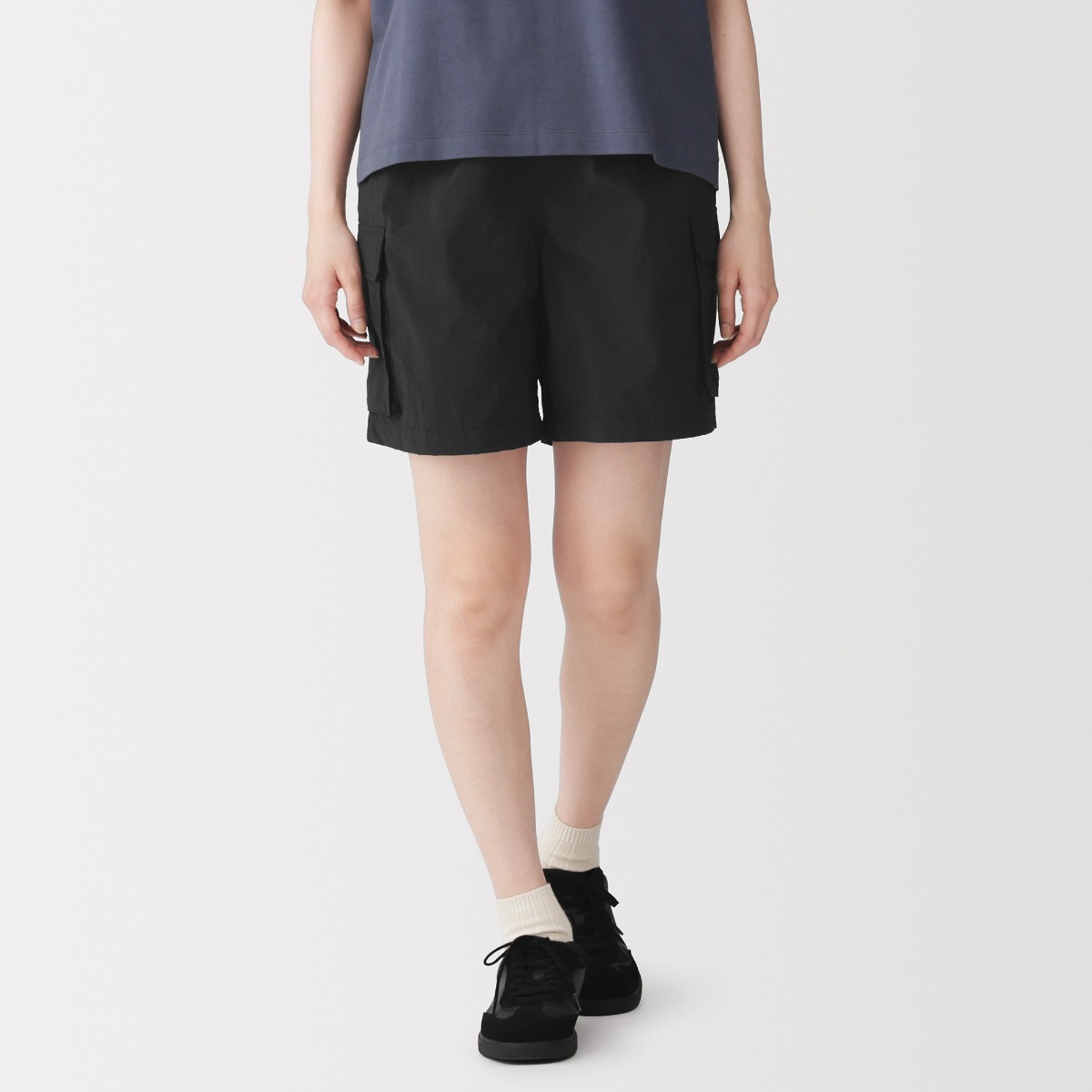 MUJI Quần Short Nữ Dáng Cargo Chống Nước