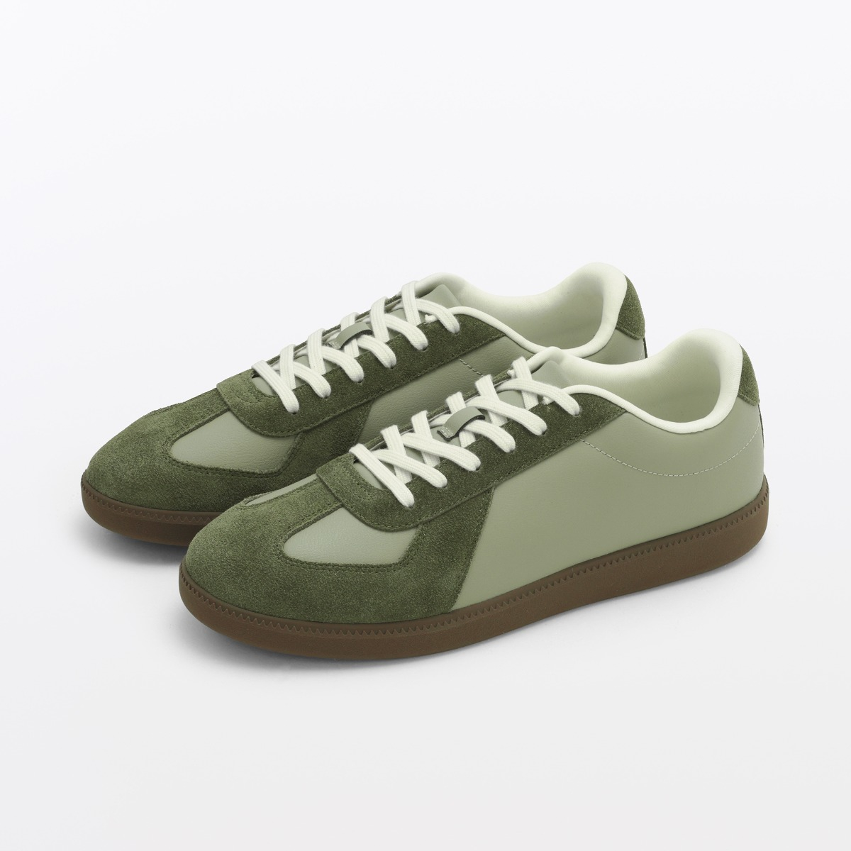 MUJI Giày Sneaker Nam Phối 2 Chất Liệu