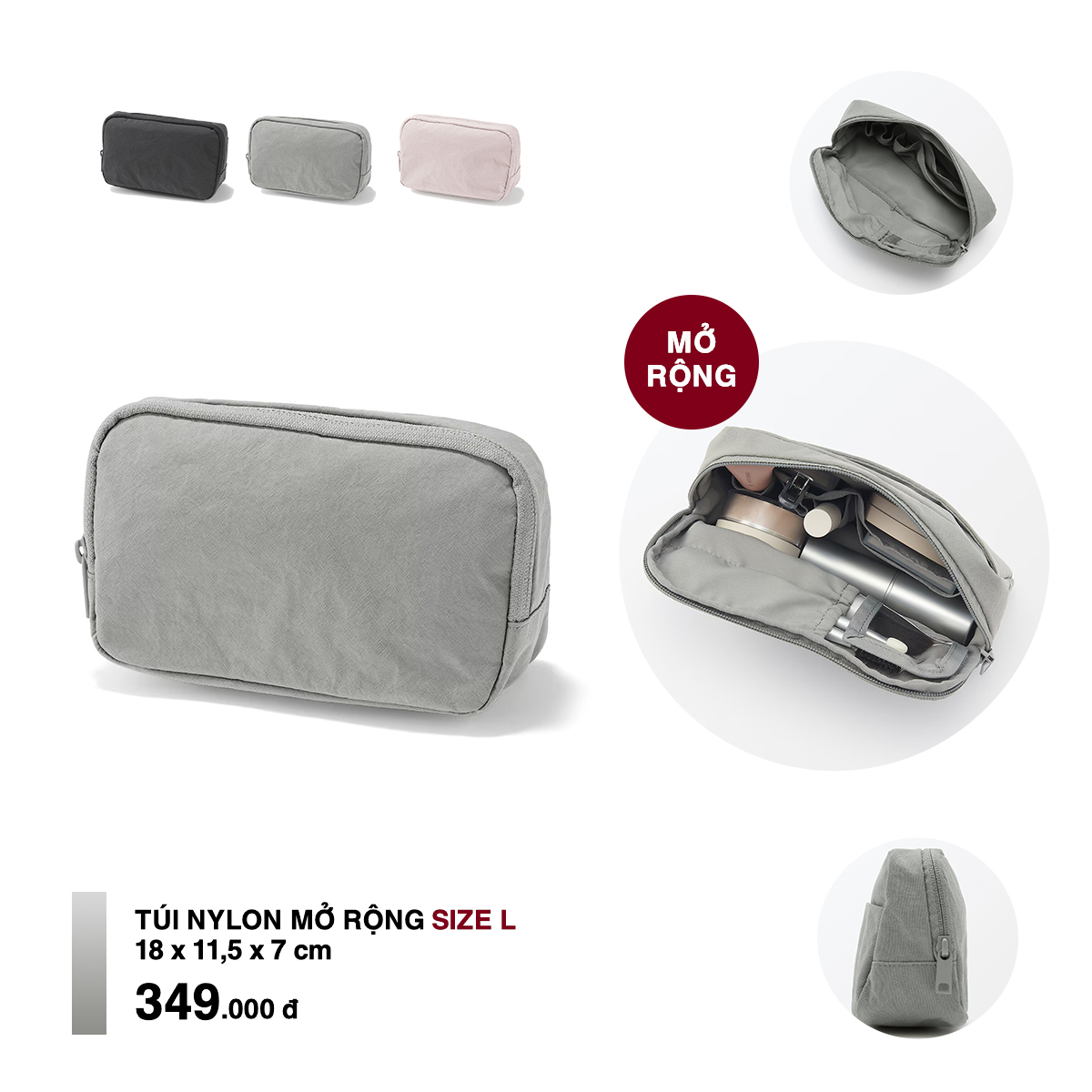 MUJI Túi Nylon Mở Rộng Size L
