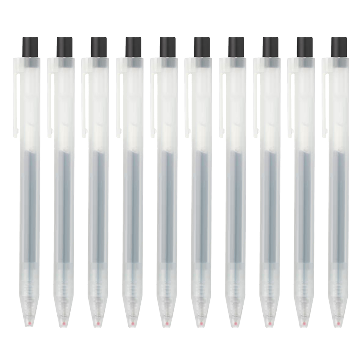 Bộ 10 Cây Bút Bi Bấm 0.5mm - Đen MUJI