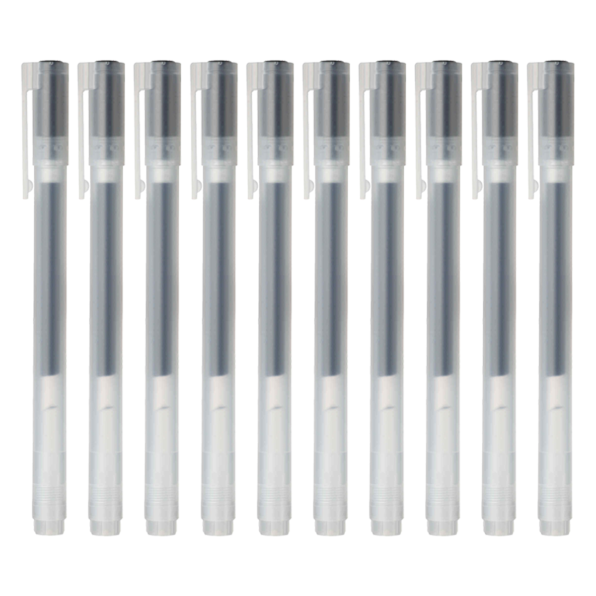 Bộ 10 Cây Bút Bi Có Nắp 0.5mm - Đen MUJI