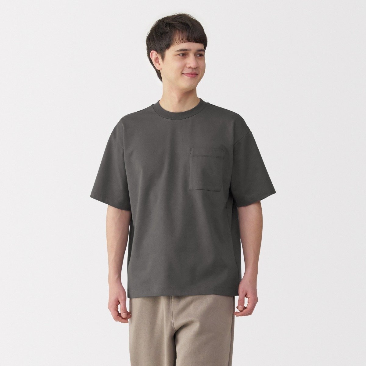 M's Cool Touch Wide-fit S/slv T-shirt MUJI