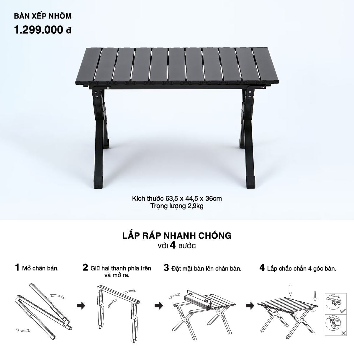 MUJI Aluminium Folding Table