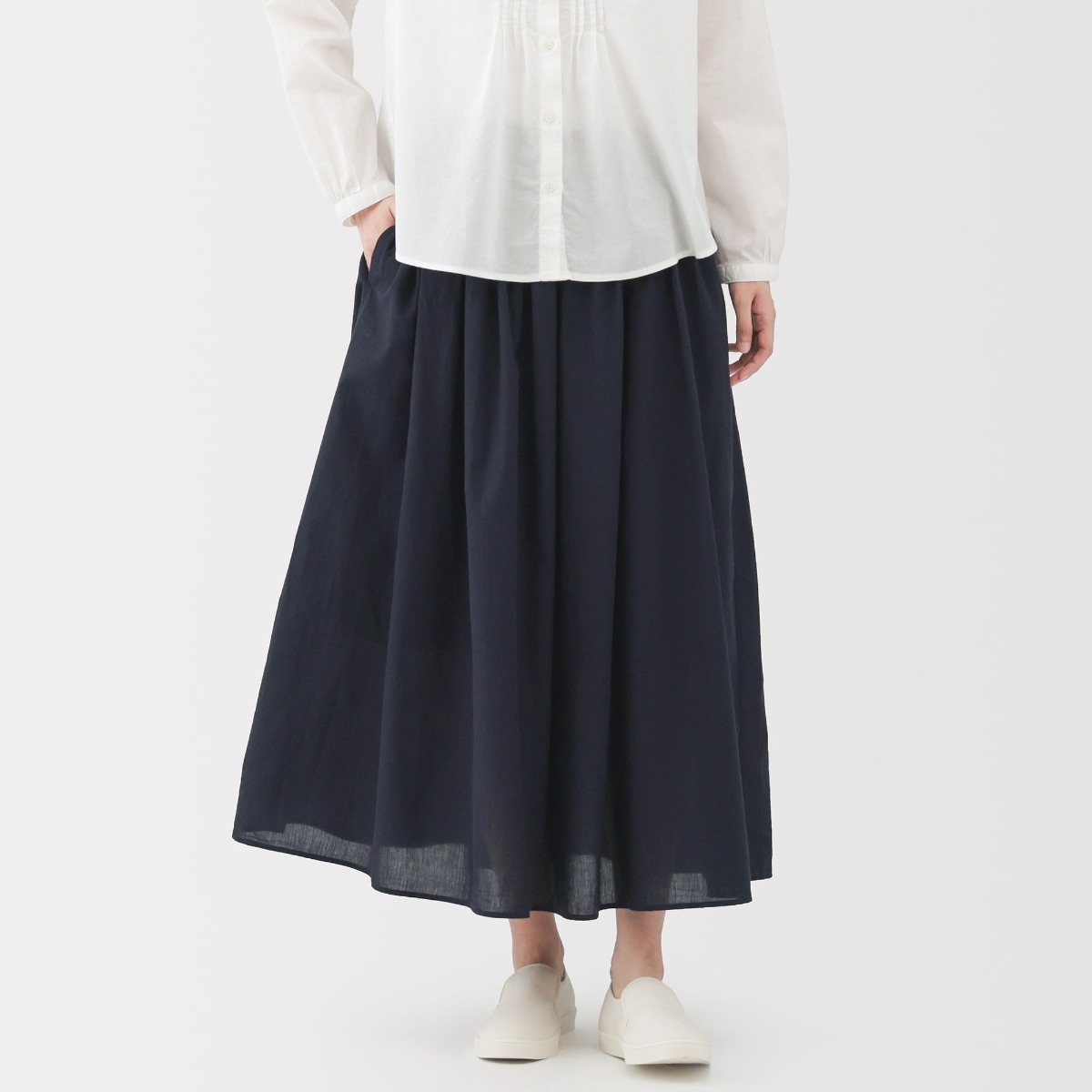 MUJI Chân Váy Vải Cotton Voile