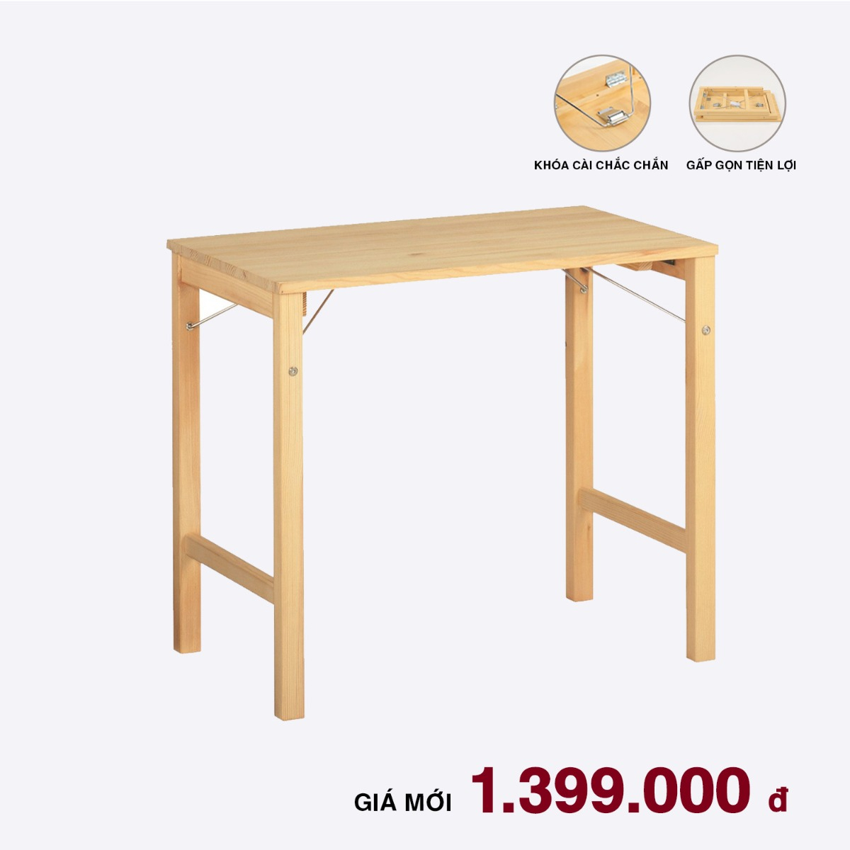 Bàn Gỗ Thông Gấp Gọn