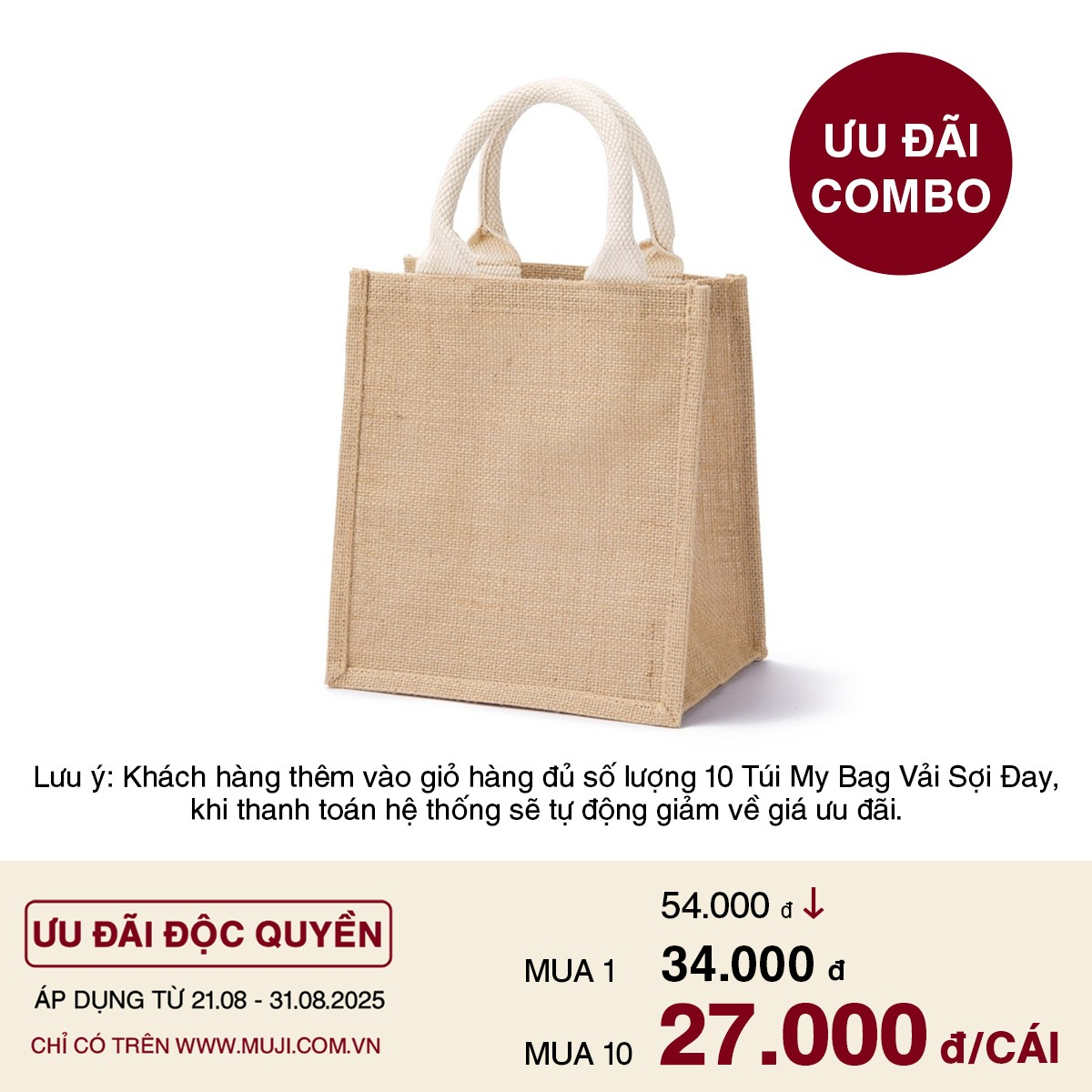 Túi My Bag A6 Vải Sợi Đay