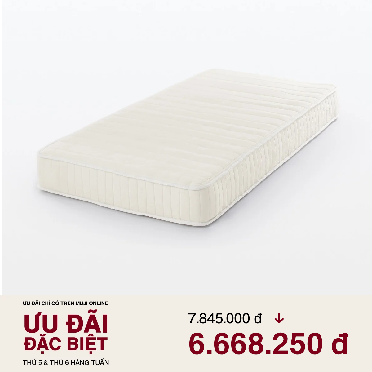 MUJI Nệm Lò Xo Túi Cuộn - K