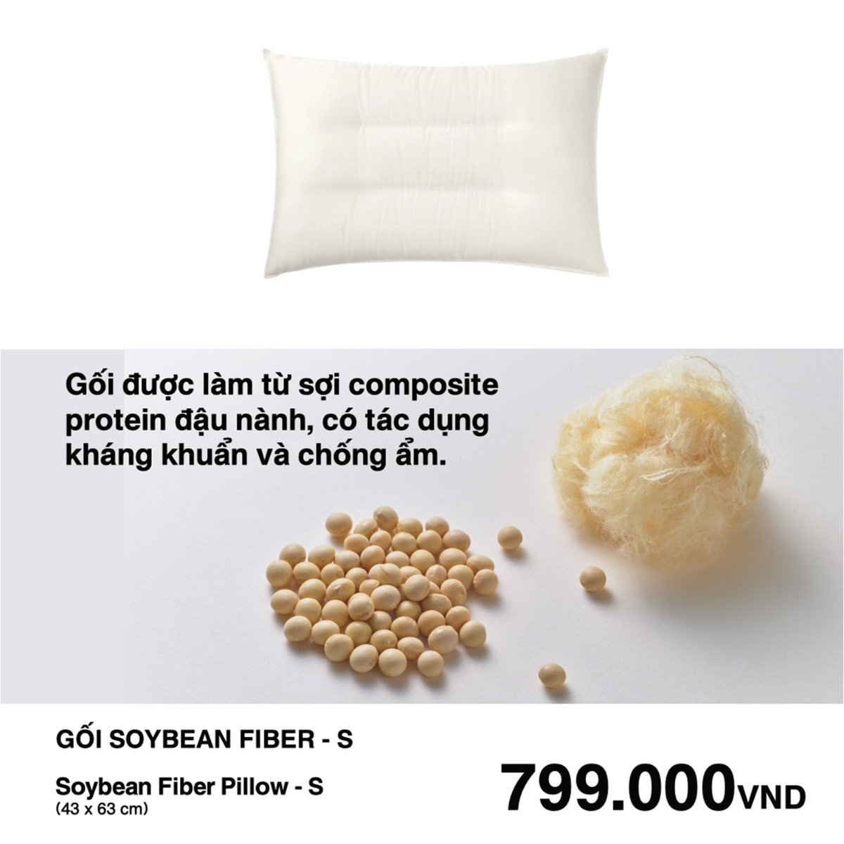 MUJI Gối Soybean Fiber - S