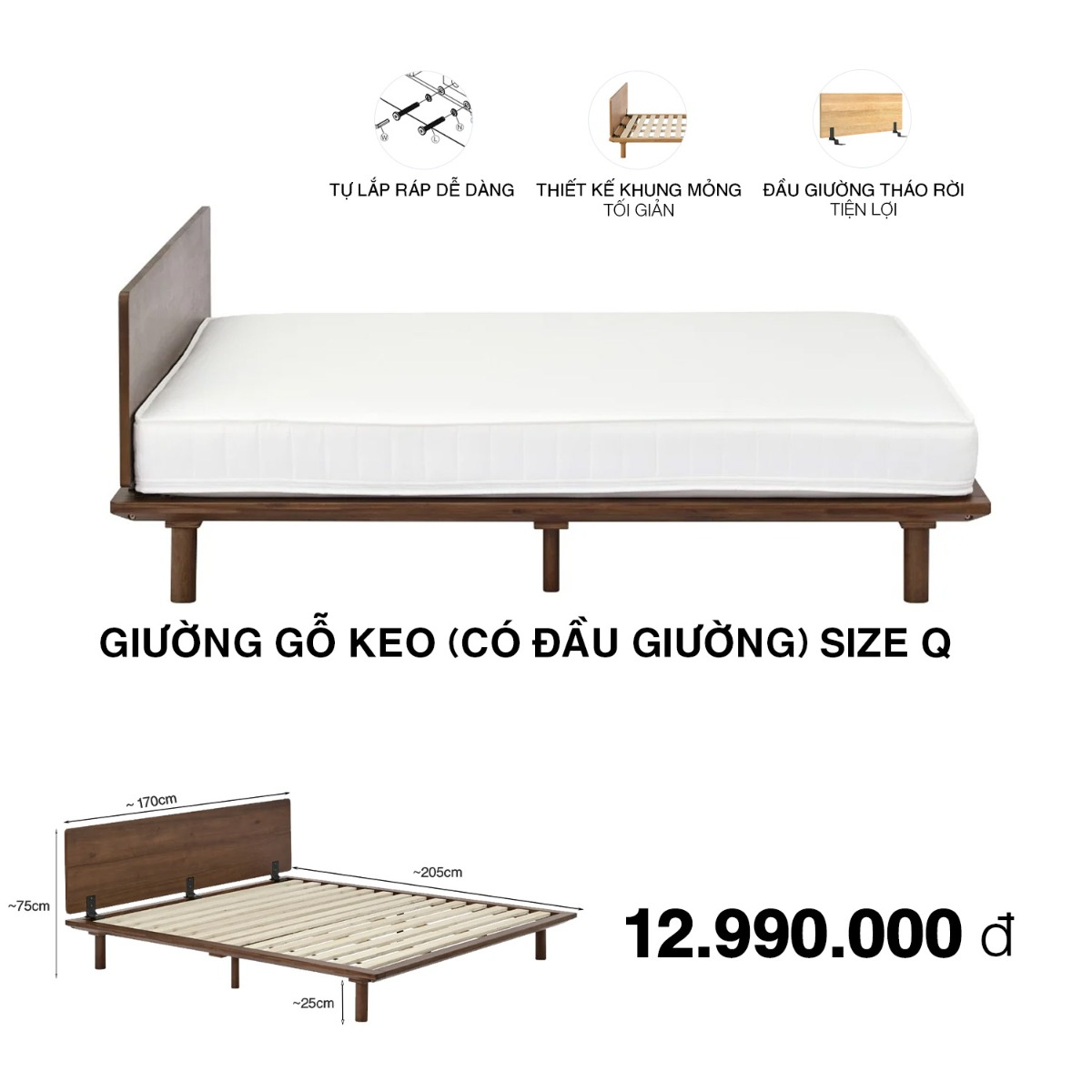 Acacia Bed Frame Queen MUJI