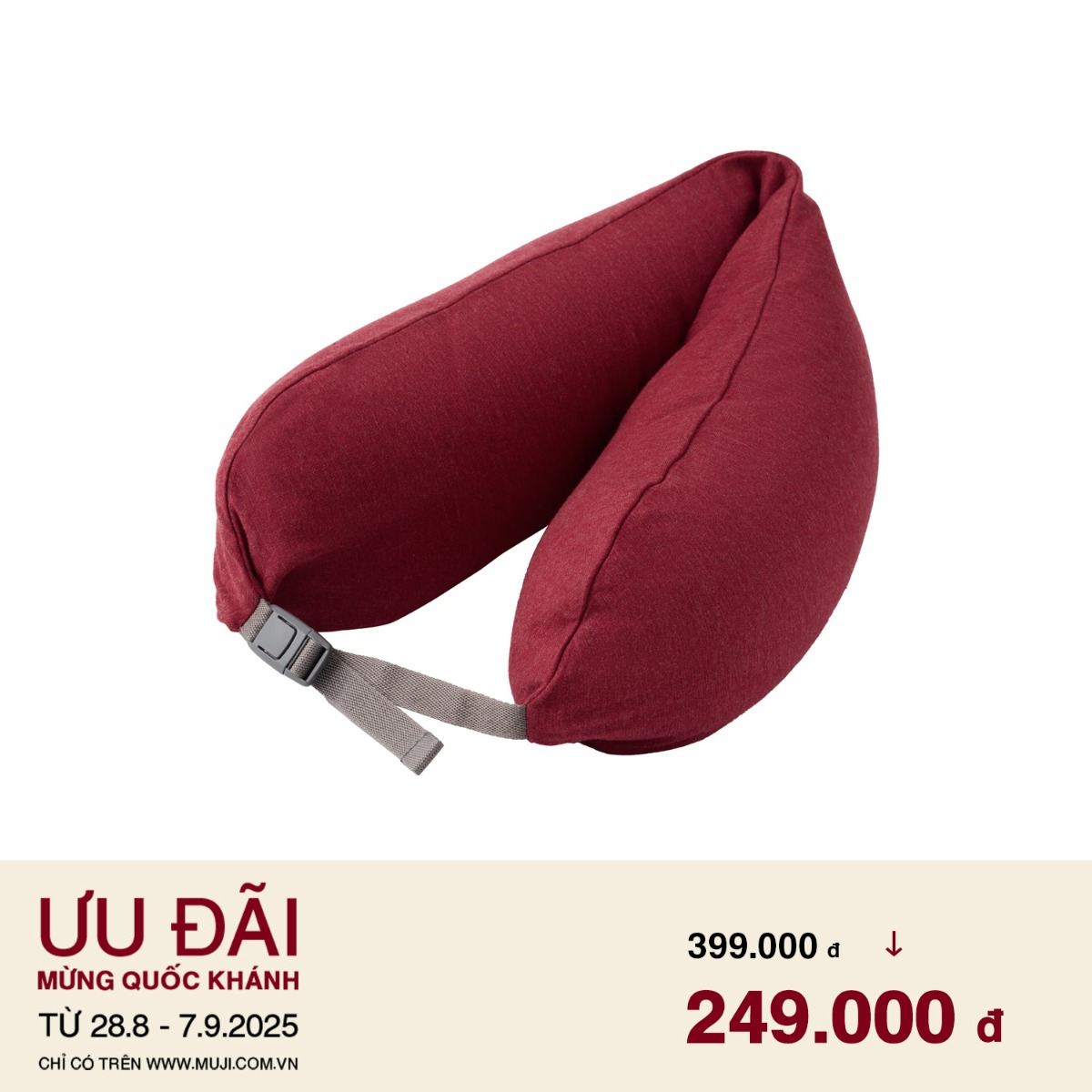 MUJI Gối Kê Cổ Du Lịch - Đỏ