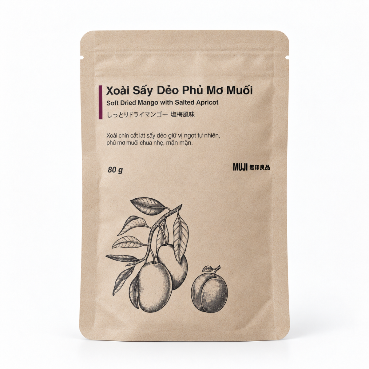 MUJI Xoài Sấy Dẻo Phủ Mơ Muối - 80g