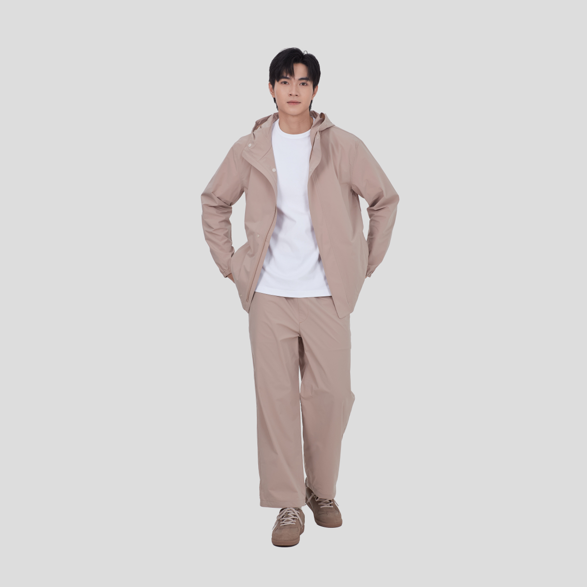 MUJI Quần Nam Dáng Thoải Mái Vải Chống Nước Nhẹ