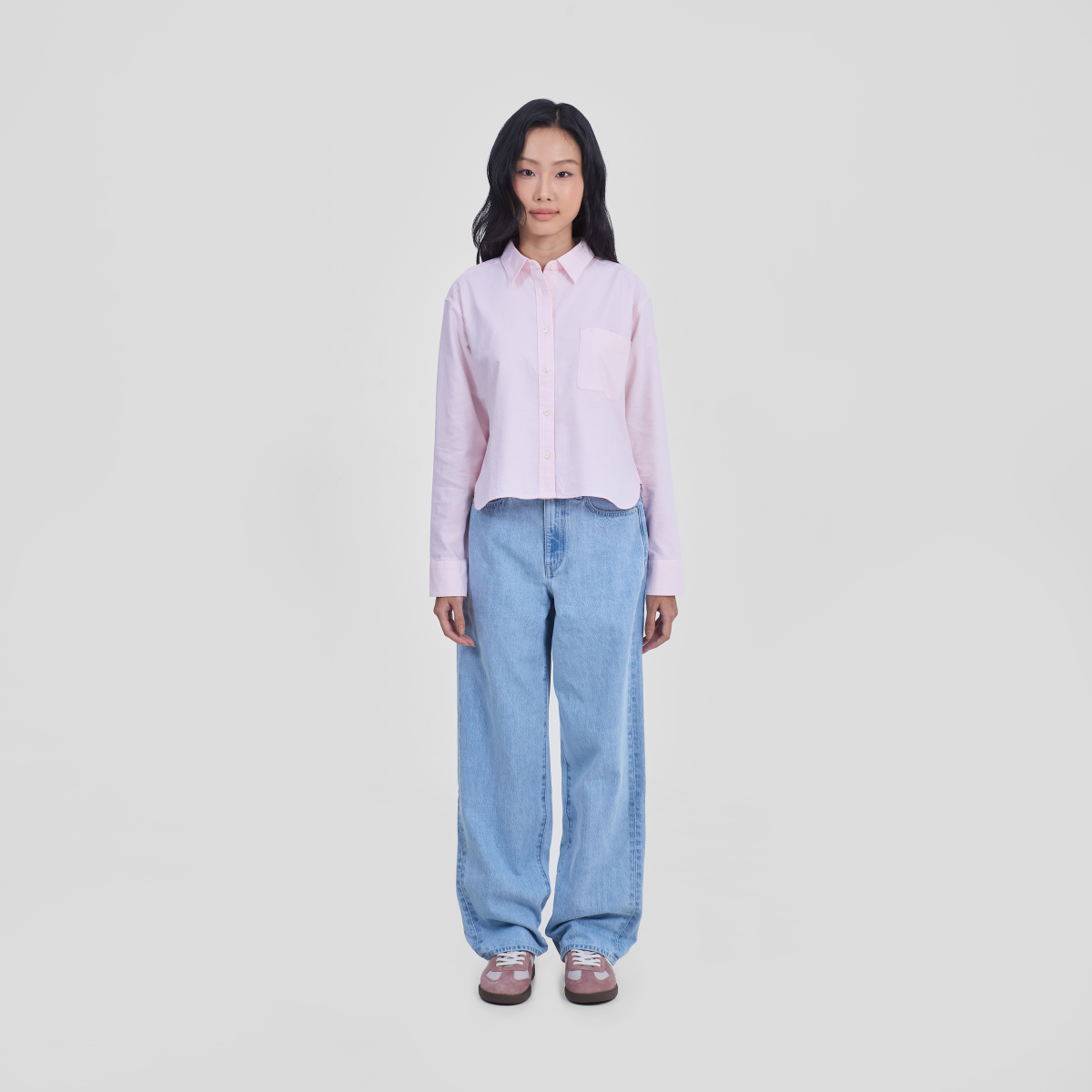MUJI Quần Denim Nữ Dáng Đứng