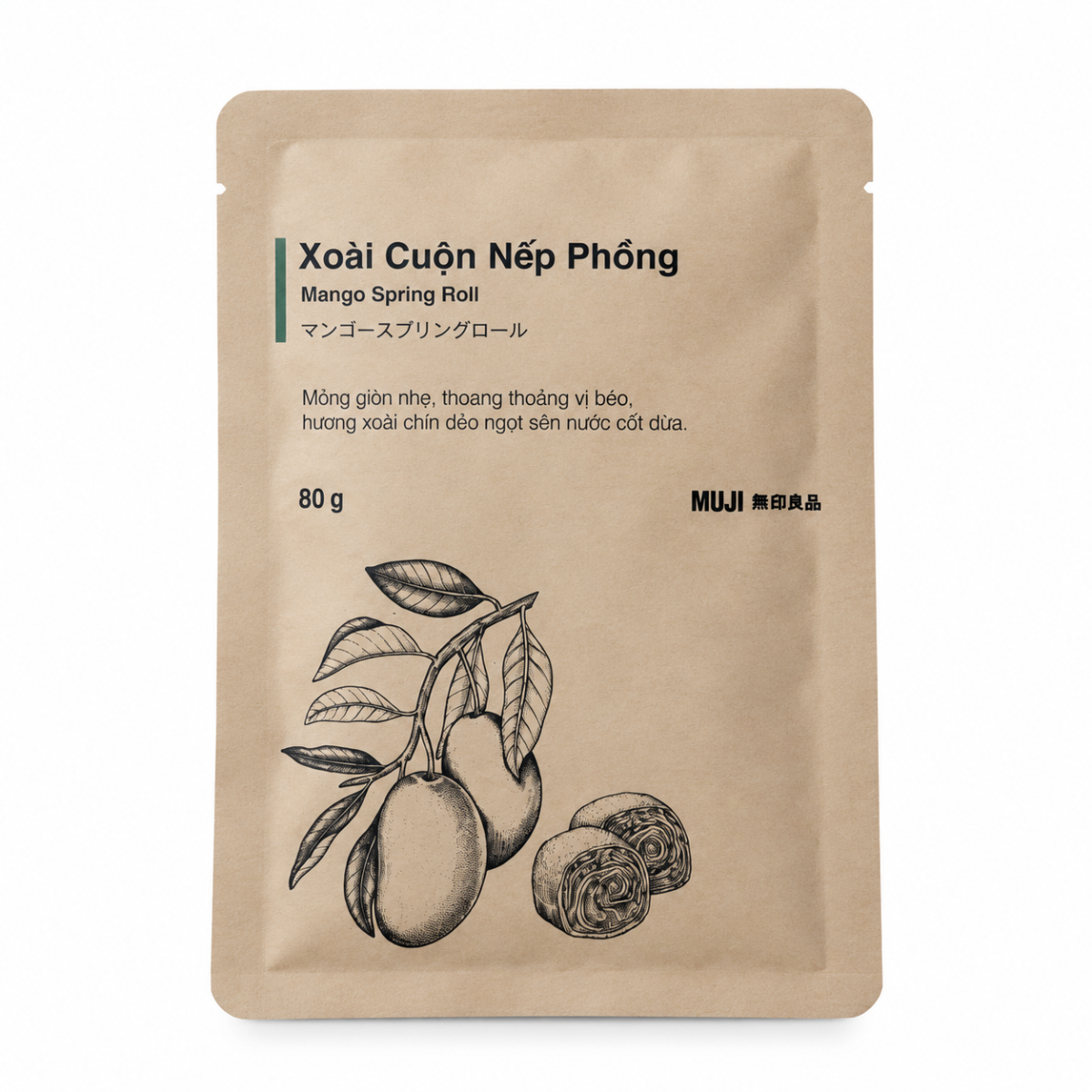 MUJI Xoài Cuộn Nếp Phồng - 80g