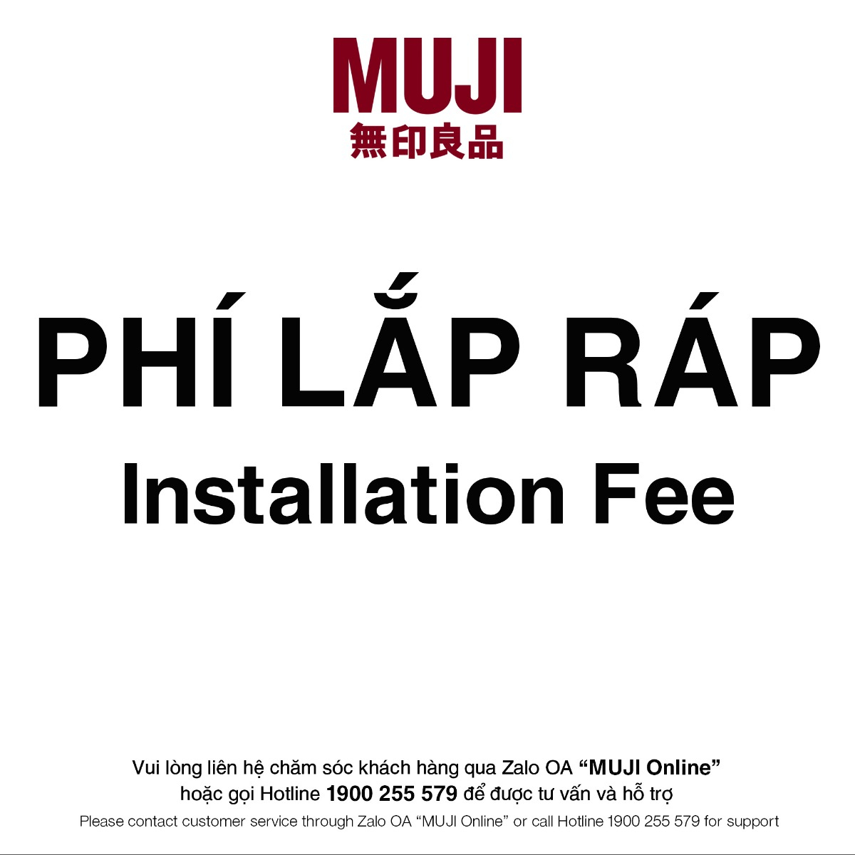MUJI Installation Fee In HCMC & Ha Noi (Furniture)