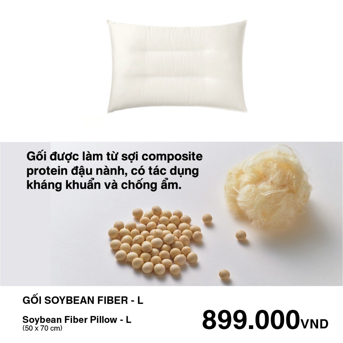 MUJI Gối Soybean Fiber - L