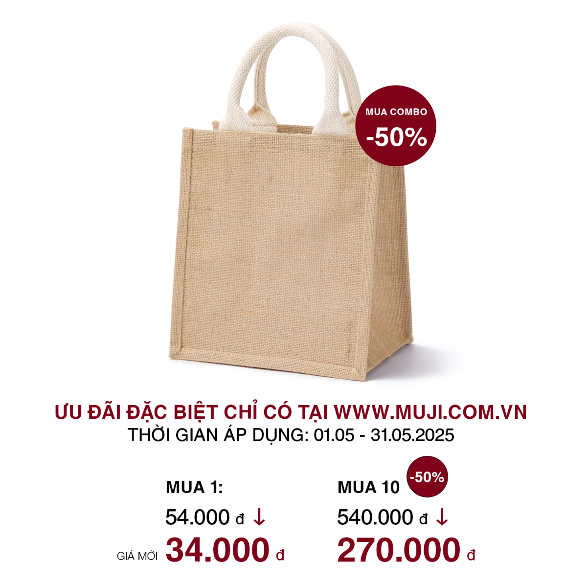Túi My Bag A6 Vải Sợi Đay