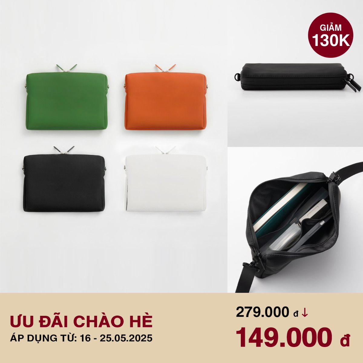 MUJI Slim Gadget Case Square Type - Black