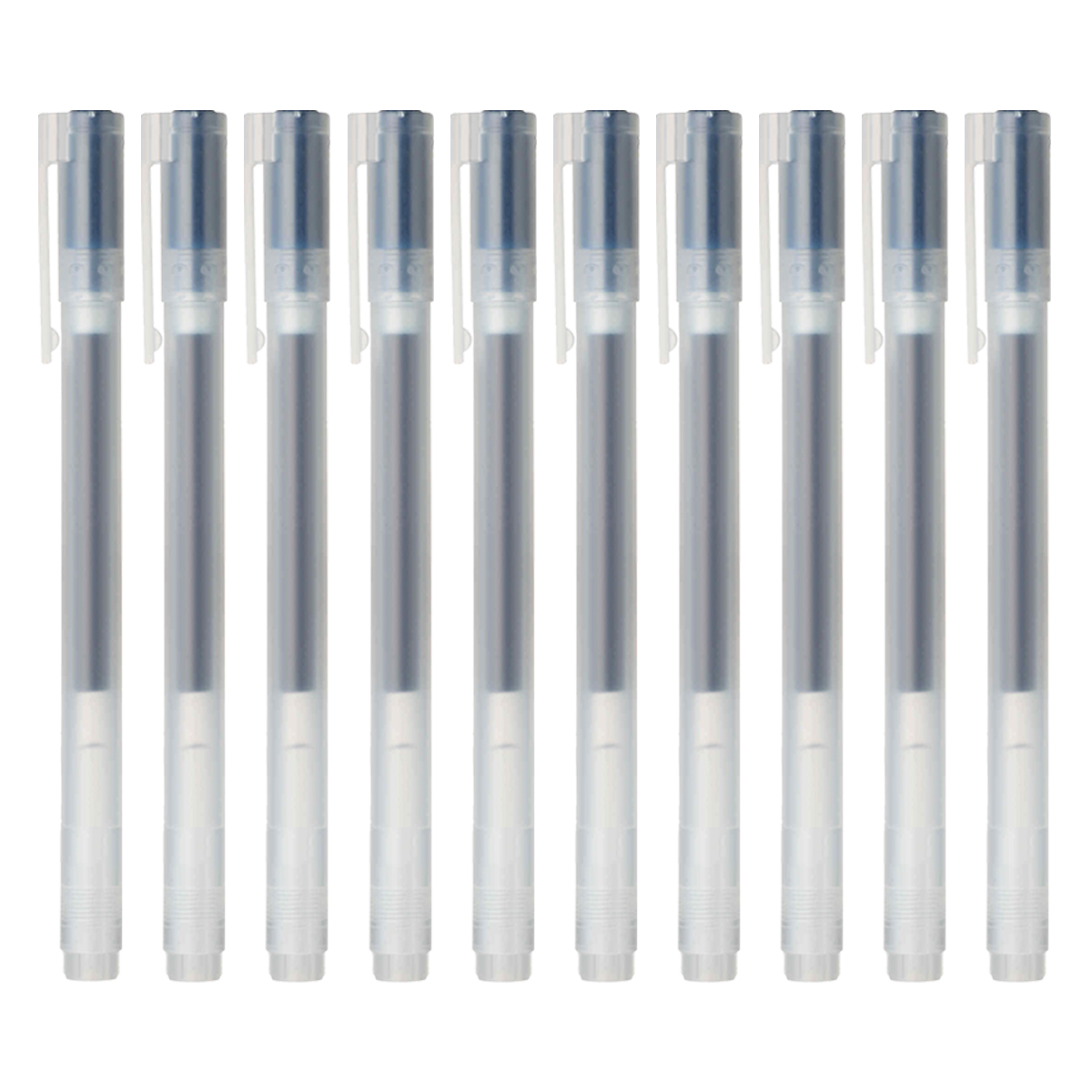 Bộ 10 Cây Bút Bi Có Nắp 0.38mm - Xanh Đen MUJI
