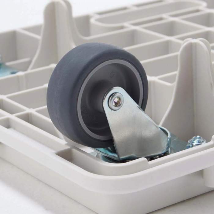 MUJI 4-Side Connectable Polypropylene Wheeled Platform - White grey