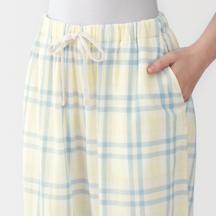 MUJI W'S S/S Tops With Double Gauze Long Pants (Asean)