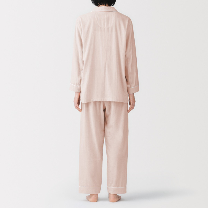 MUJI W'S Side Seamless Double Gauze L/Slv Pajamas