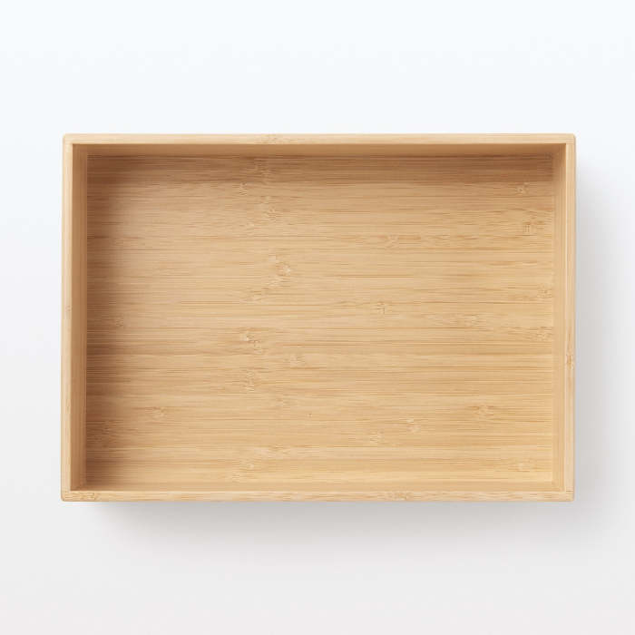 Stackable rectangular bamboo box Half S