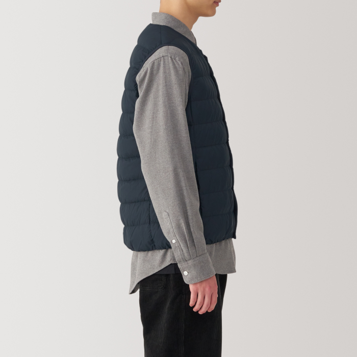 M's Light Weight Pocketable Collarless Down Vest