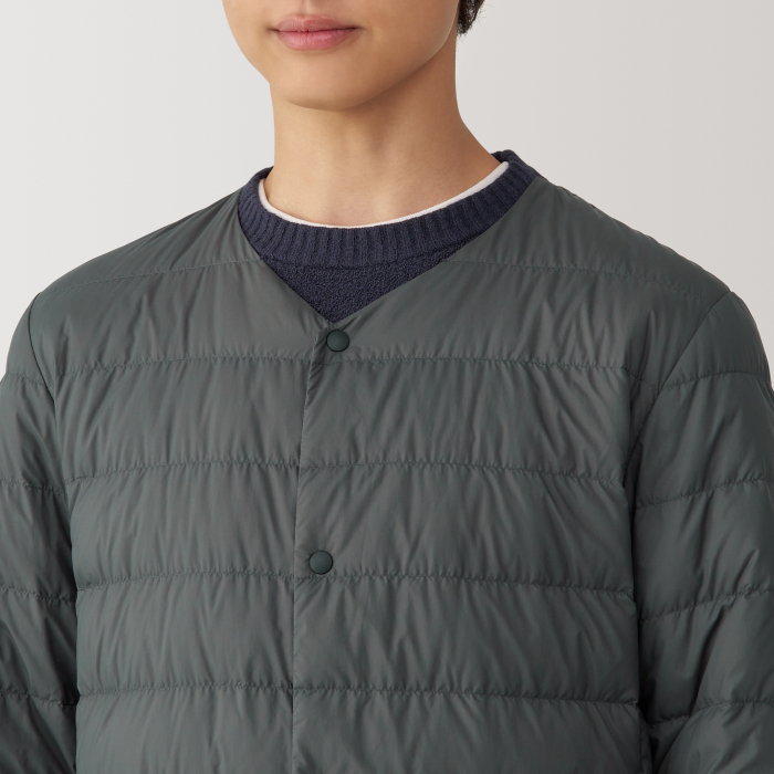 M'S Light Weight Pocketable Collarless Down Jacket