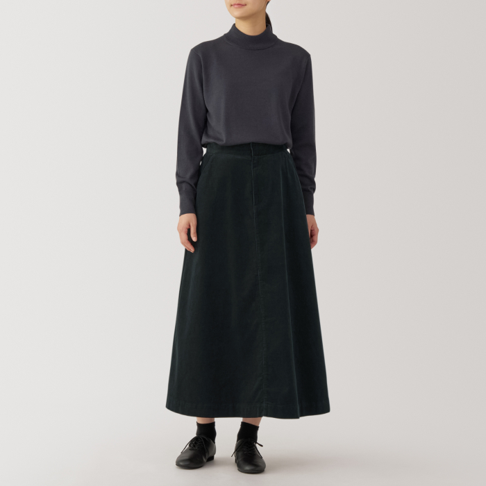 新品タグ付WIDE CORDUROY FLARE SKIRT 01 Women'S Kapok Blend Corduroy Flare Skirt