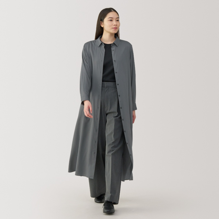Women's Rayon Blend Regular Collar L/S Dress (Os)