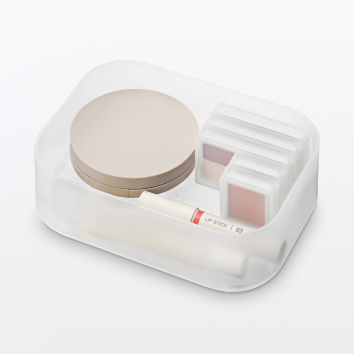美品　ムー BOX-1〈4枚組〉 MUJI Recycled Polypropylene Blend Makeup Box 1/4 Half-Width