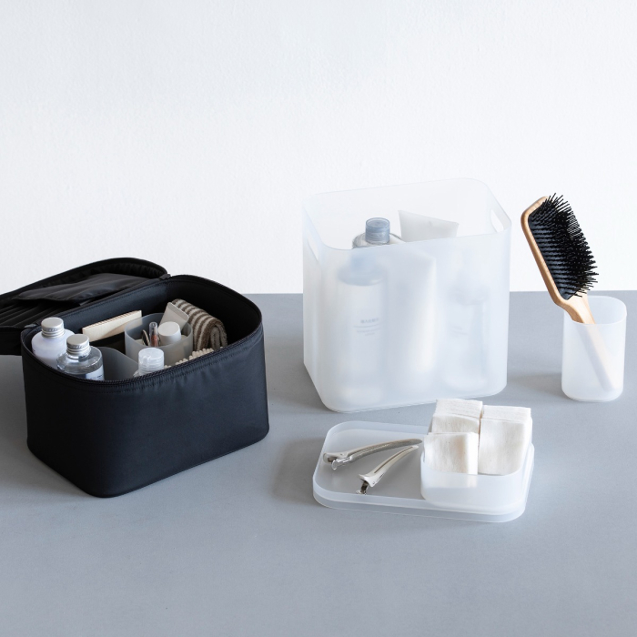 美品　ムー BOX-1〈4枚組〉 MUJI Recycled Polypropylene Blend Makeup Box 1/4 Half-Width